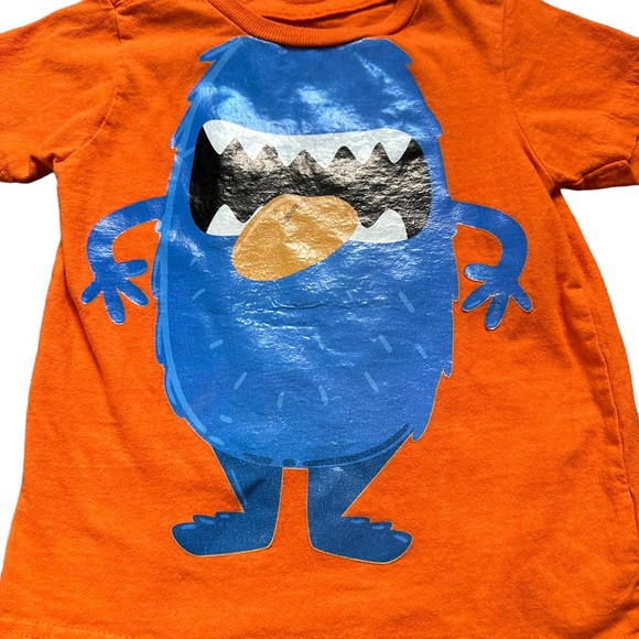 CD Mini 3T boys graphic tee orange color with monster crew neck - Picture 2 of 4